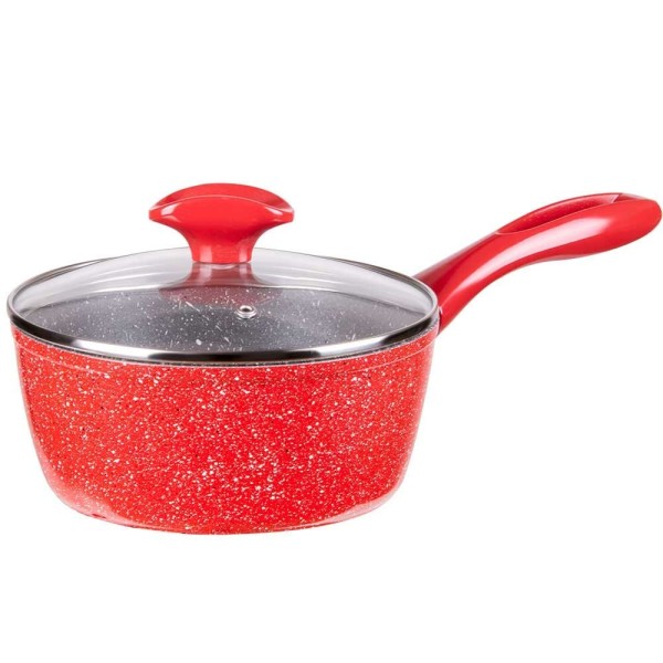 Cratita din aluminiu forjat cu capac, marmorata, 18x8cm, 1,6L, Voltz