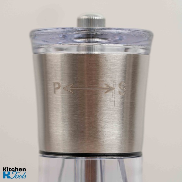 Rasnita pentru sare si piper din inox si sticla, 18,8x6,6cm, Bohmann