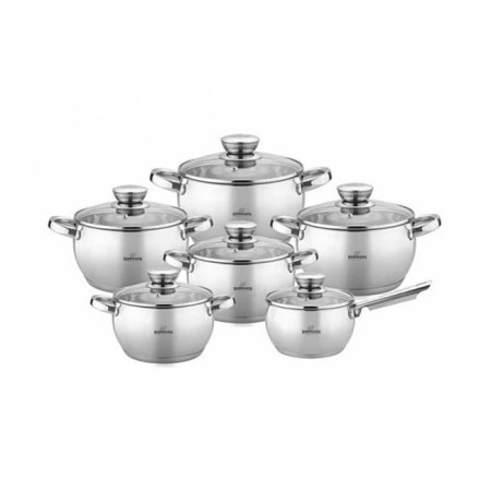 Set 12 piese - oale din inox cu capac, 2.1l, 2.1l, 2.9l, 3.9l, 5.1l, 6,6l, Bohmann
