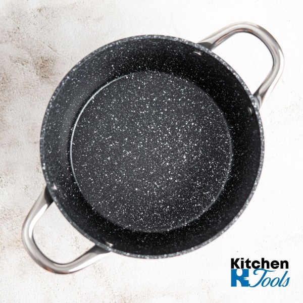 Cratita din aluminiu forjat 6.2L, 28x12,5cm, Bohmann, manere din inox si capac