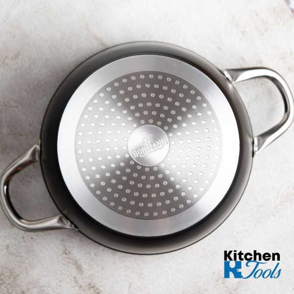 Cratita din aluminiu forjat 6.2L, 28x12,5cm, Bohmann, manere din inox si capac