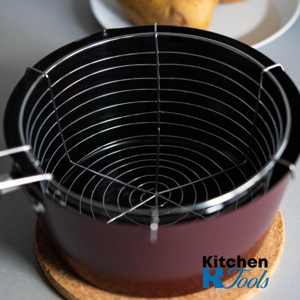 Cratita tip friteuza 22cm cu sita din inox, Rosberg