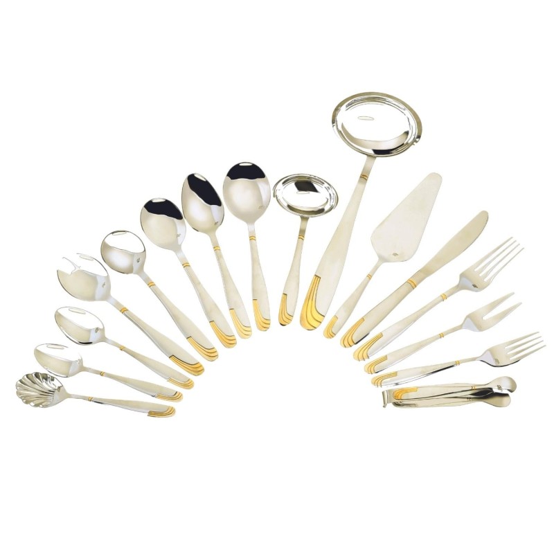 Set tacamuri 72 piese, 12 persoane, auriu, otel inoxidabil, Bohmann, servieta inclusa