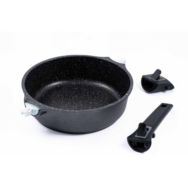 Tigaie cu manere detasabile, 28cm, aluminiu turnat, Goldmann, suprafata antiaderenta, inclusiv inductie