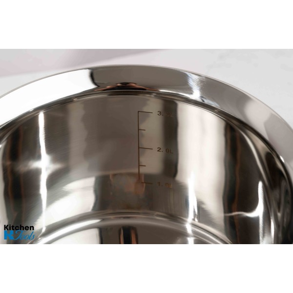 Oala pentru lapte, 4 litri, otel inoxidabil, capac inox, Rosberg, inclusiv inductie