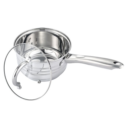 Cratita pentru sos din inox, 2.7l, 18cm, capac sticla termorezistent, inclusiv inductie, Bohmann