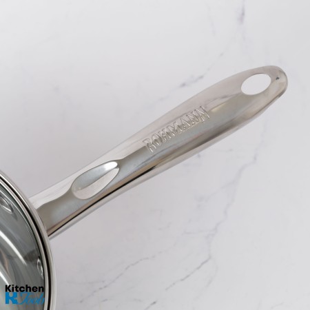 Cratita pentru sos din inox, 2.7l, 18cm, capac sticla termorezistent, inclusiv inductie, Bohmann