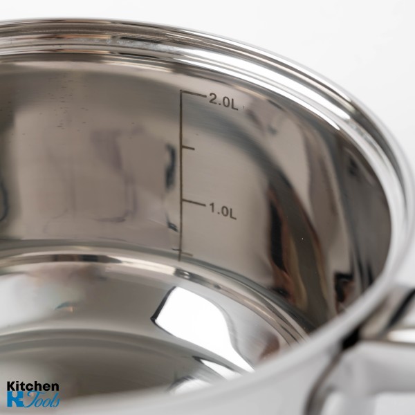 Cratita pentru sos din inox, 2.7l, 18cm, capac sticla termorezistent, inclusiv inductie, Bohmann