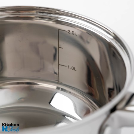 Cratita pentru sos din inox, 2.7l, 18cm, capac sticla termorezistent, inclusiv inductie, Bohmann