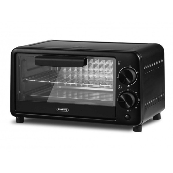 Mini cuptor electric, 100-230°C, Timer, tava+grill, 800W, 9 litri, Rosberg, negru